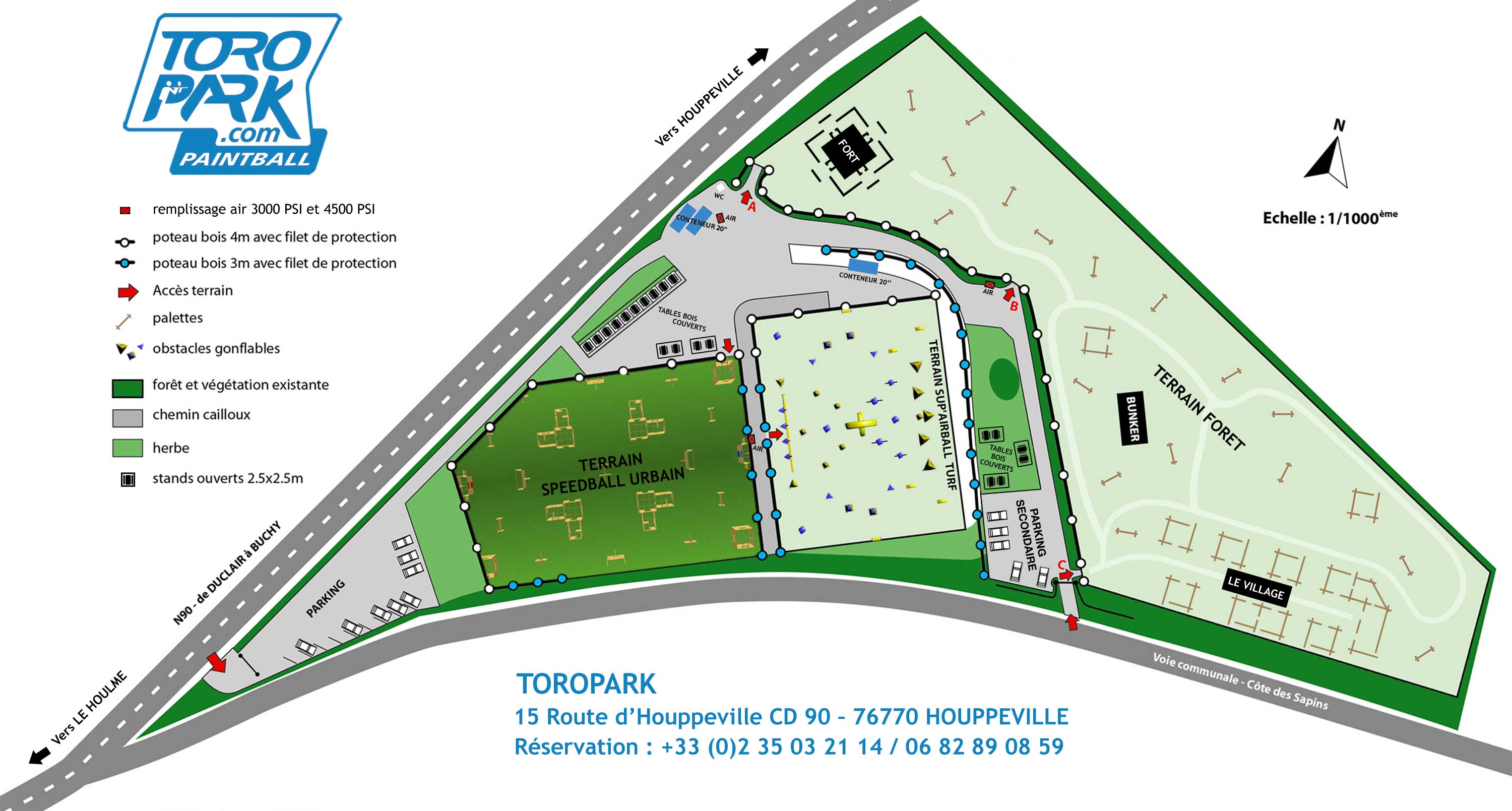 Plan TOROPARK - Parc Terrain Paintball Normandie 76 - Loisirs   